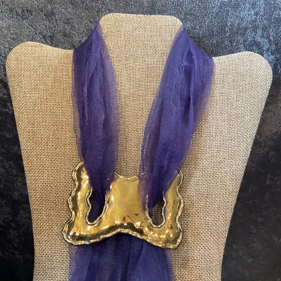 Vintage Polished Brass Scarf or Bandana Buckle Slide - Picture 1 of 3